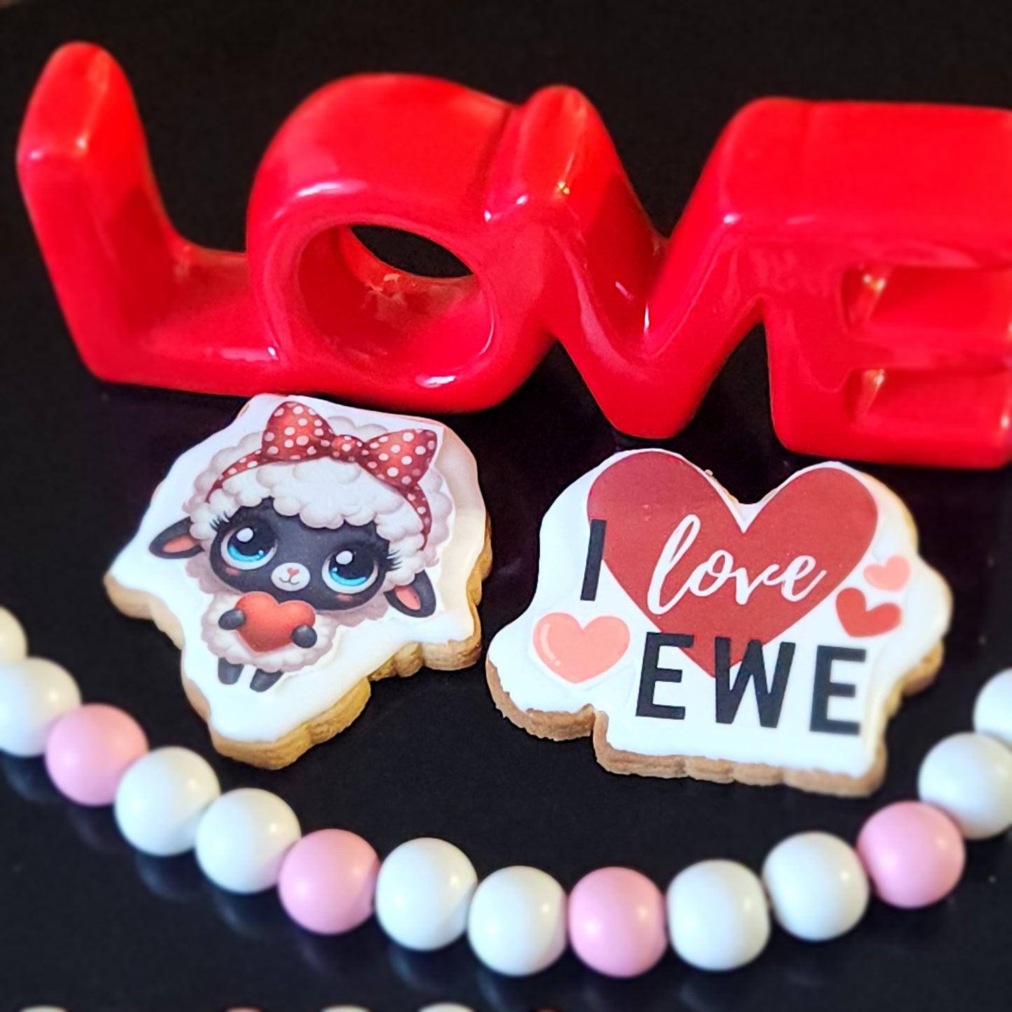 I Love Ewe Decorated Sugar Cookies